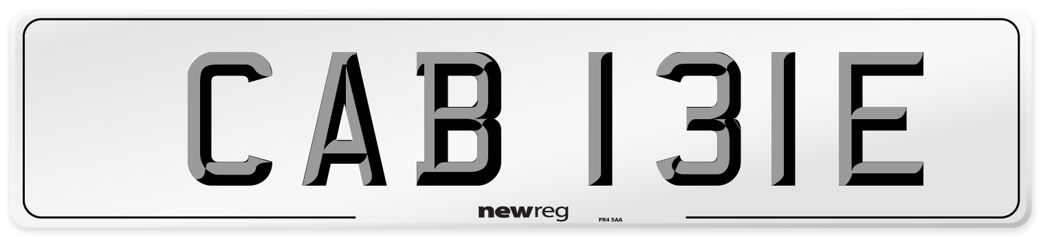 CAB 131E Number Plate from New Reg